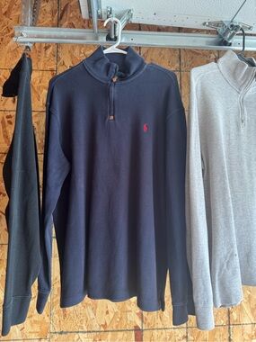 Polo by Ralph Lauren Navy Quarter-Zip Pullover with Red Pony